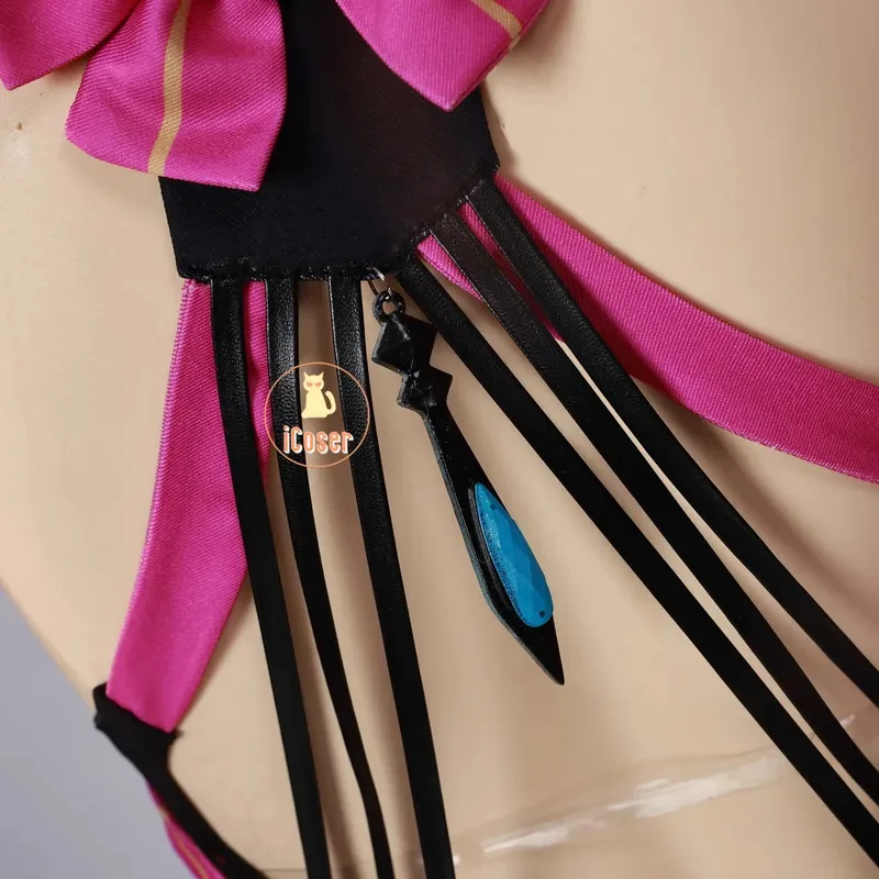 أزياء iCoser التأثيرية شعر مستعار Wuthering Waves فستان كارلوتا مونتيلي Rinascita أقراط حفلة الهالوين للنساء والفتيات Propsa؛ 6'x,9;y