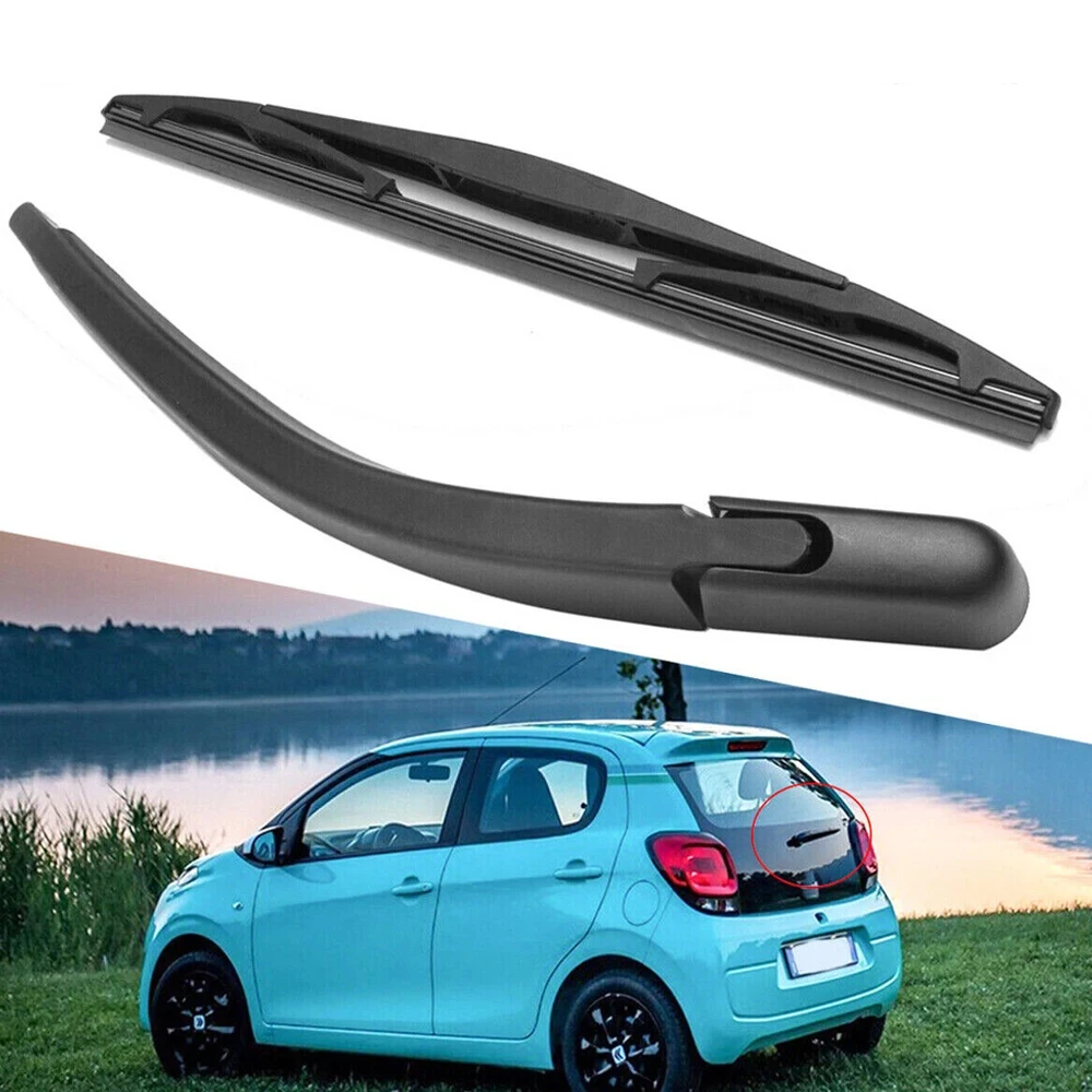 Car Rear Windscreen Wiper Arm & Blade Set for Peugeot 107 Citroen C1 MK1 Toyota Aygo MK1 2005-2014