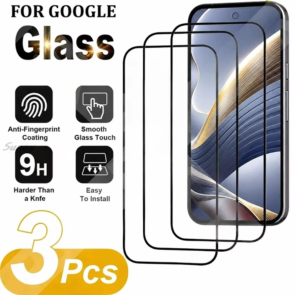 3-1Pcs Full Coverage Tempered Glass For Google Pixel 8A 9A 7A 11 Pro XL 9 7 8 10 Pro Screen Protector Protective 9H Glass Film