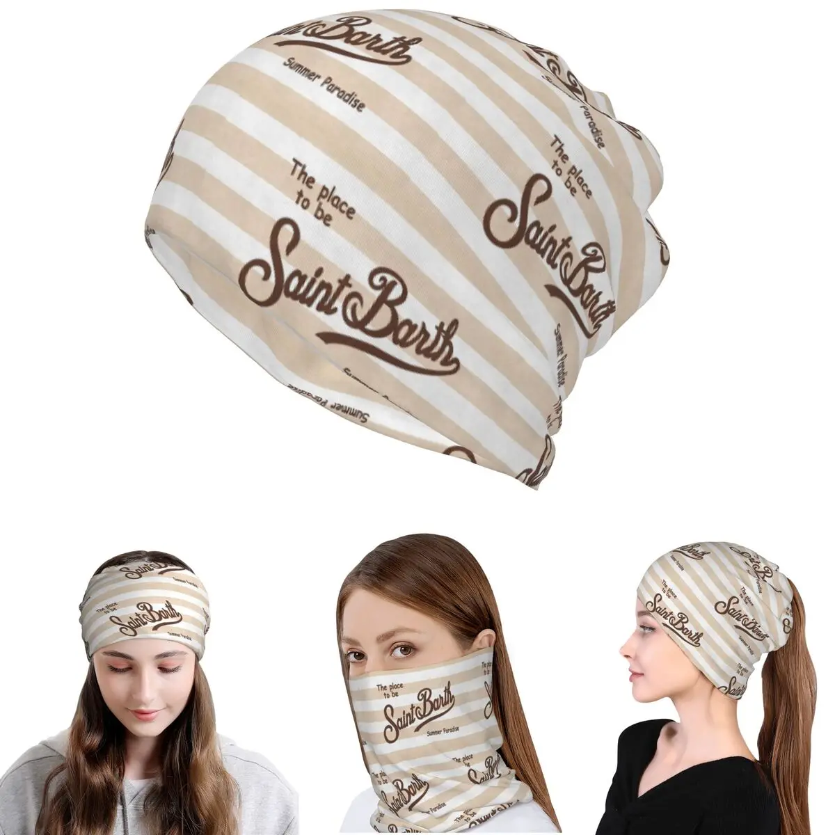 Saint Barth Bandana Halstuch, Wickelschal, Mehrzweck-Gesichtsmaske, Mütze, Unisex, für Erwachsene, Winter