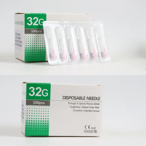 100 Uds aguja de tatuaje superfina 32G 4mm 6mm 8mm 13mm 1,5mm 2,5mm aguja pequeña indolora agujas de jeringas de inyección de microplástico