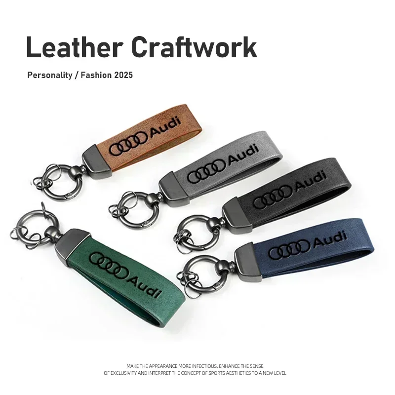 

Retro Leather Car Keyring Auto Emblem Key Chain Accessories For Audi S Line A3 A4 A6 A5 Q5 A1 Q7 Q3 Q2 Q8 A7 A8 TT S1 SQ5 RSQ3