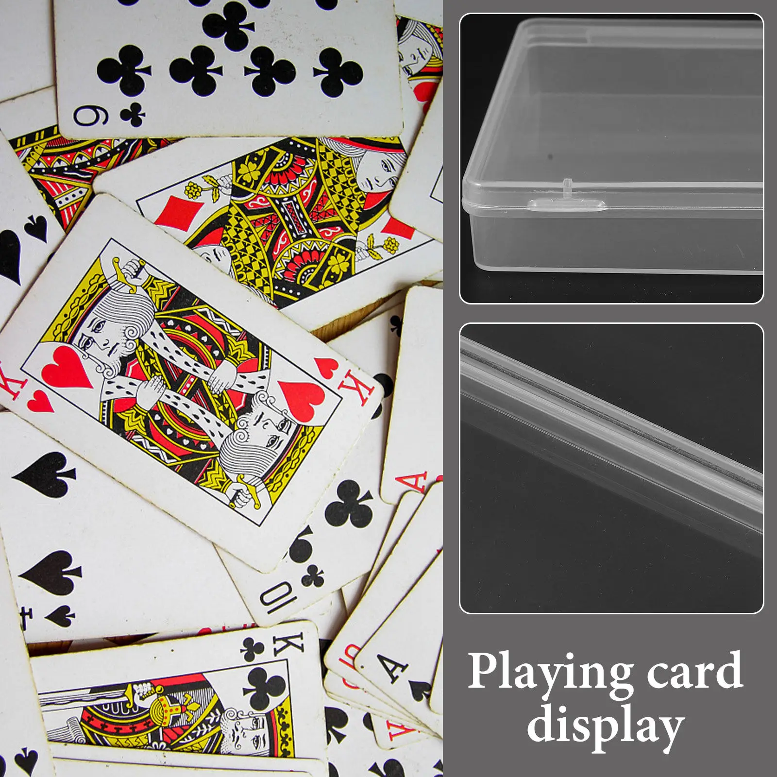 4Pcs Poker Cards Storage Container Sturdy PP Material Card Organizer Multi-Purpose Gaming Card Holder Token Storage Clear Box