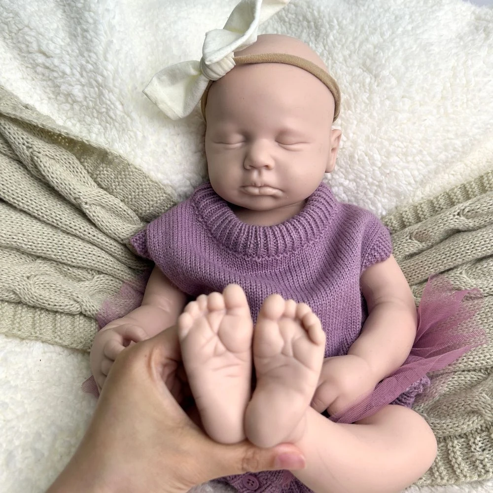 ウェイト付き20インチ女の子/男の子ルルソフトウォッシャブルシリコンリボーンドール、コレクター/アーティストへのギフトに最適な高シミュレーションブランクドール