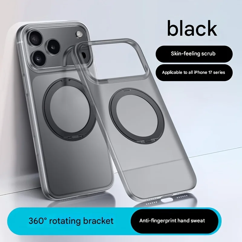 ASUS Magnetic 360°Rotation Stand Phone Case For iphone 17 Pro Max for 17 air With Ring Holder Frosted Transparent Case Funda