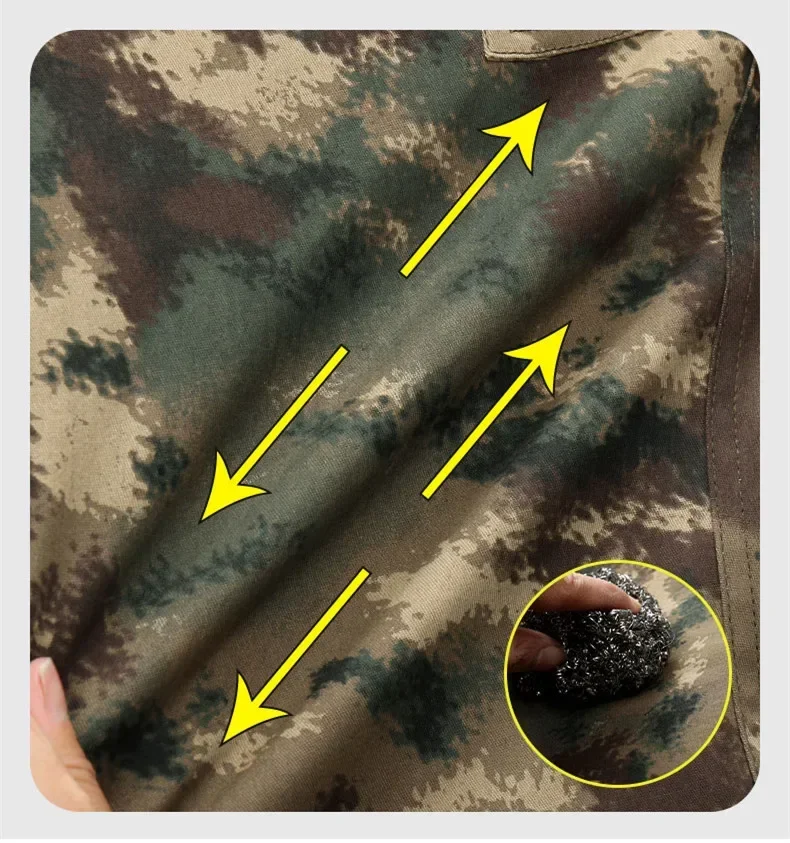 Spring and Autumn Men's Workers Stretch Work Clothes Wear Resistant and Heat Resistant Camouflage Labor Protection Clothing