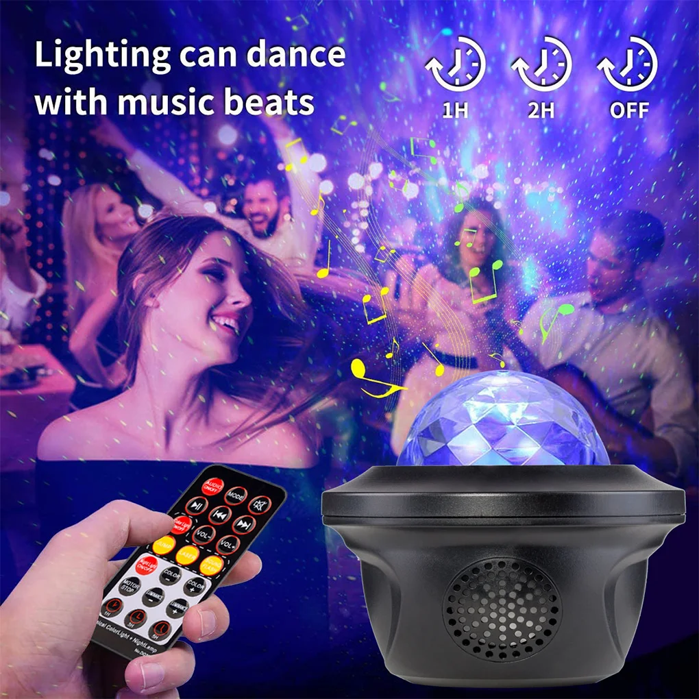 LED Star Projector Night Light Galaxy Starry Night Lamp Ocean Wave Projector With Music Bluetooth Speaker Remote Control For Kid