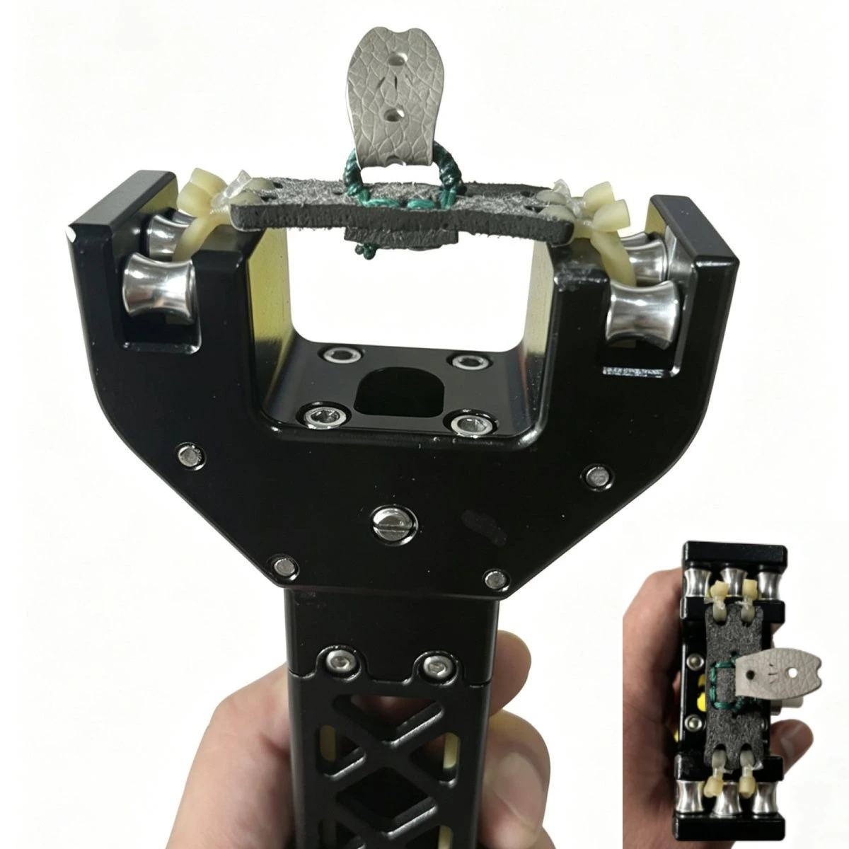 CNC Aluminum Alloy Automatic Bead Loading Slingshot Tool, High-precision Outdoor Competitive Tool Parts