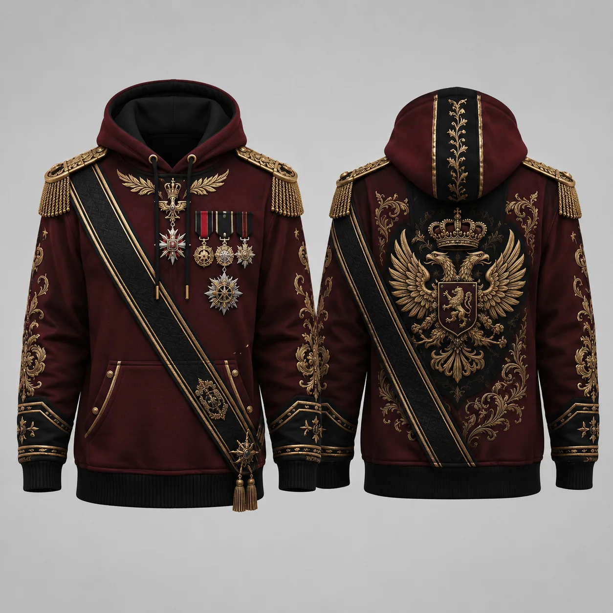 Mens Green Ceremonial Military Uniform 3D Print Zip Hoodie Polyester Long Sleeve Cosplay Streetwear Jacket