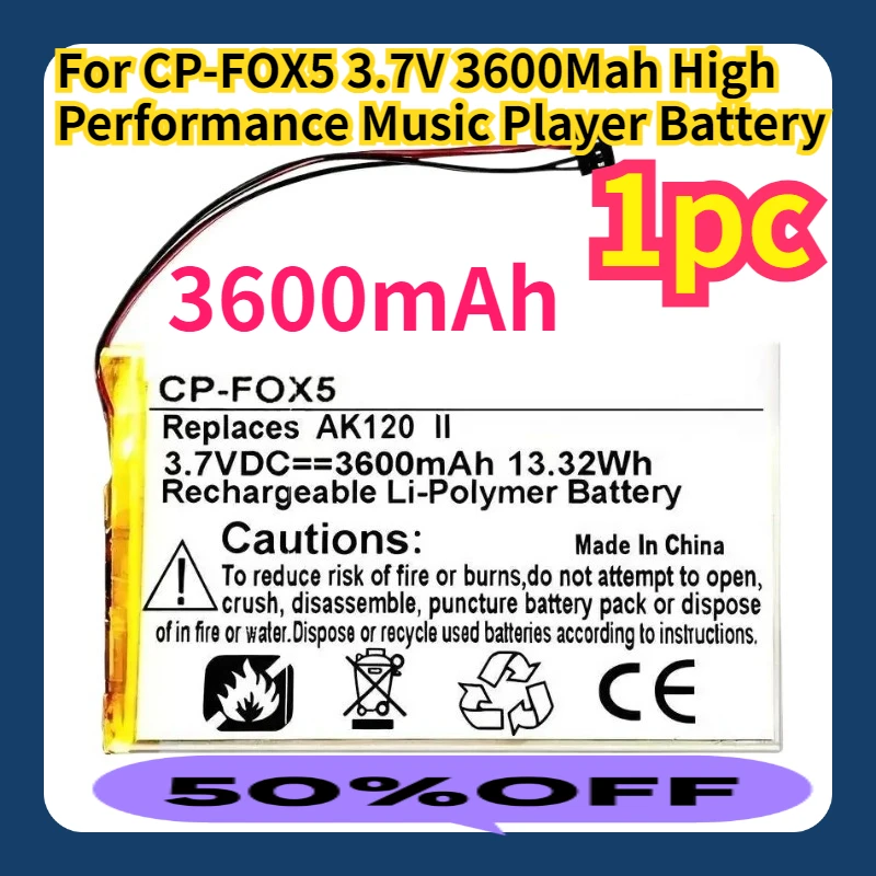 

For CP-FOX5 3.7V 3600Mah High Performance Music Player Battery