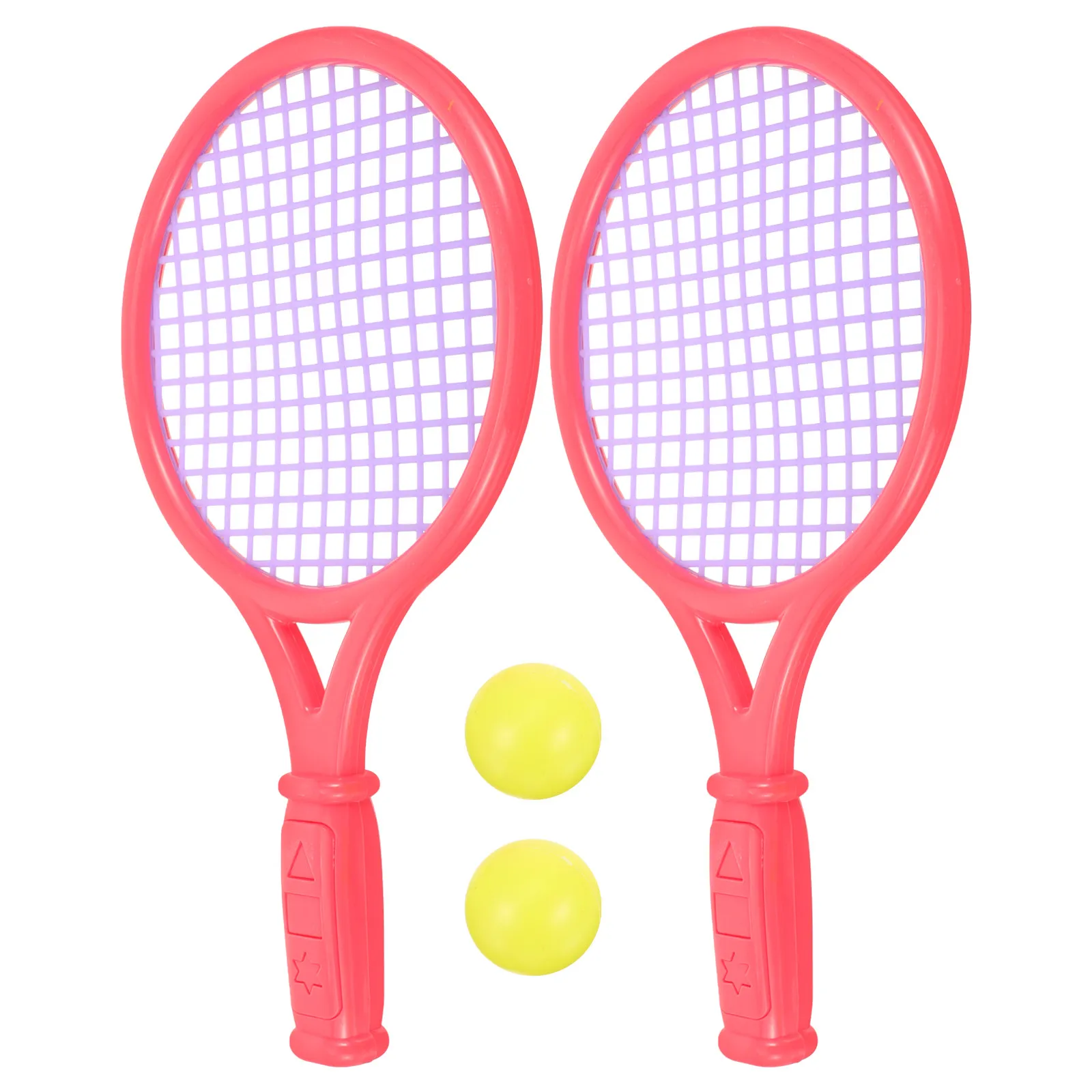 

1Pair Plastic Tennis Racket Badminton Rackets Set Size S Random Pattern Kindergarten Primary School Training Outdoor