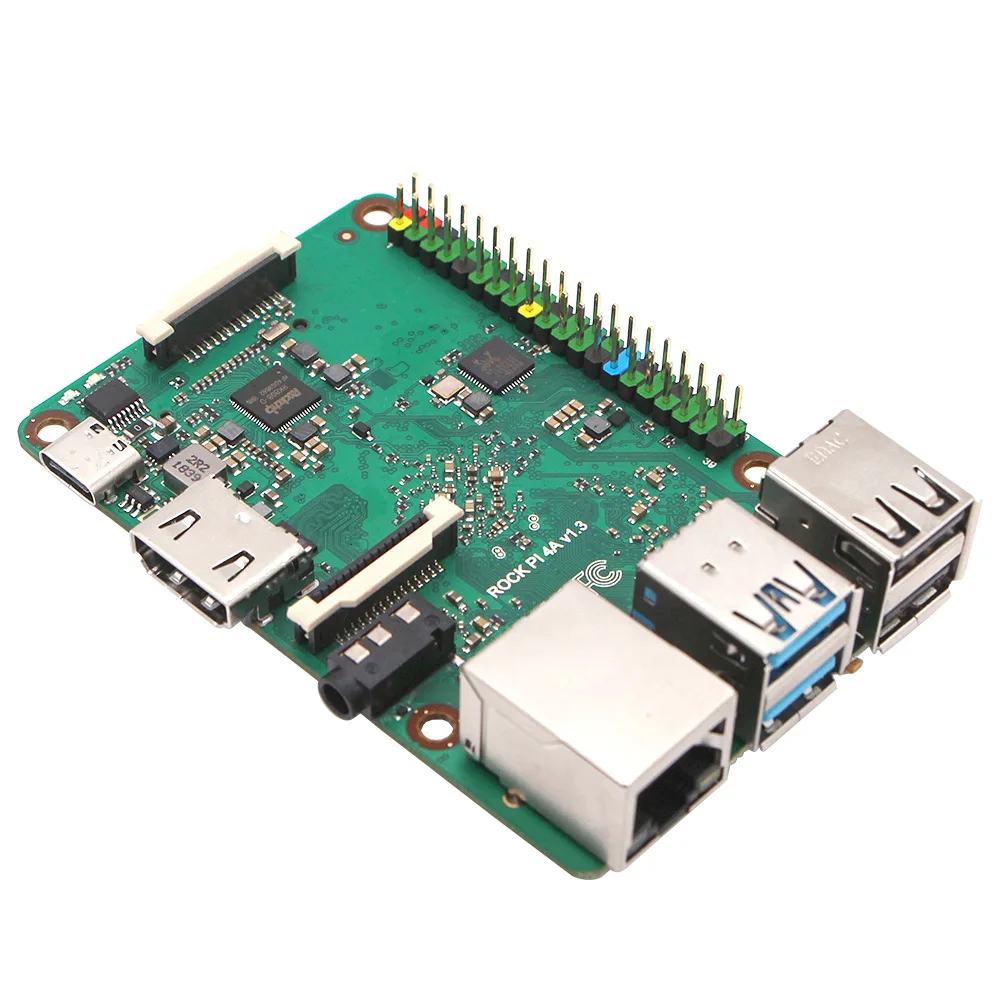 

ROCK PI 4A V1.4 Rockchip Board Cortex Six Core SBC/Single Computer Compatible With Official Raspberry Display