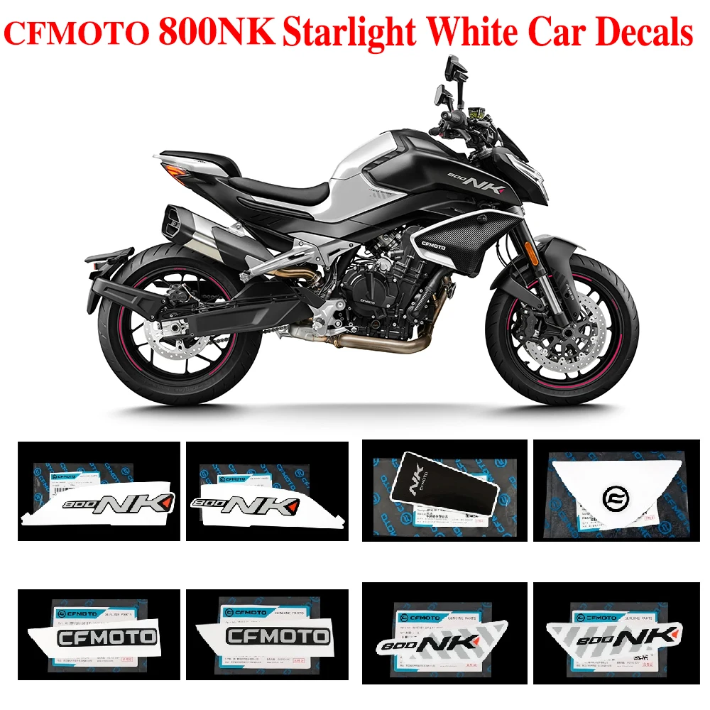 For CFMOTO Spring Wind 800NK Starlight white car oil tank guard shell all car decal sticker film original accessories Decals