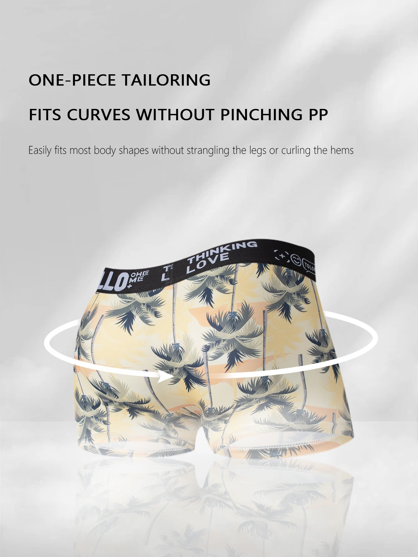 Men\'s underpants 3 pcs personalized fashion letter waistband flower print boxer shorts soft breathable boy\'s boxer shorts