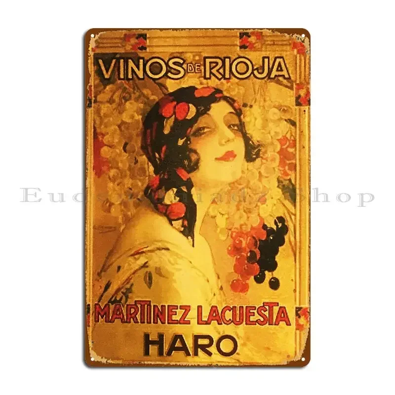 Vinos De Rioja - Letreros Metálicos Decorativos para Cocina, Placas de Hierro con Diseños, Letreros de Hojalata, Pósteres