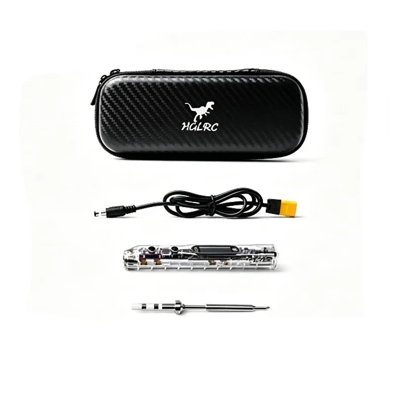 HGLRC RC2 Soldering Iron OLED HD Display Smart Constant Temperature Compatible with TS / T12 Soldering Lron Tips for FPV Drone