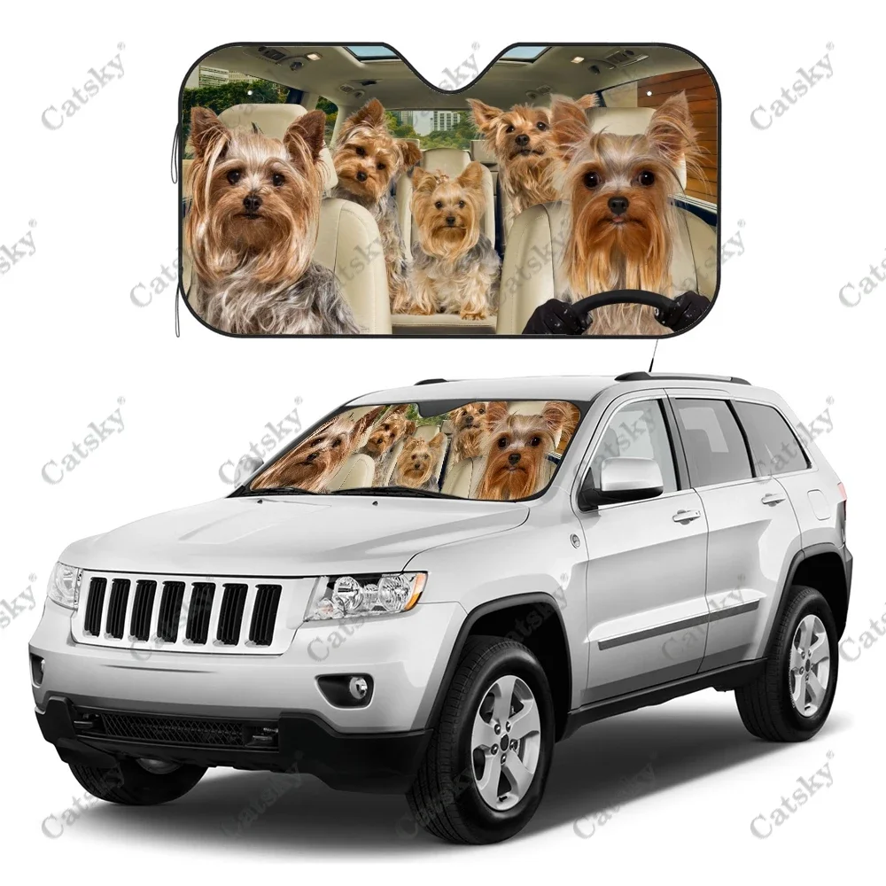 Yorkie Car Sunshade,Car Decoration Dog Lovers Gift,Windscreen Sun Shield For Car Window Sunshade Cover Foldable Uv Ray Reflector