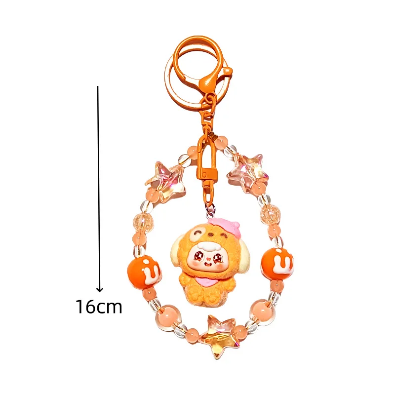 1 قطعة سلسلة مفاتيح لطيفة ثلاثية الأبعاد على شكل حبوب لطيفة حقيبة طالب حبة حلي معلقة