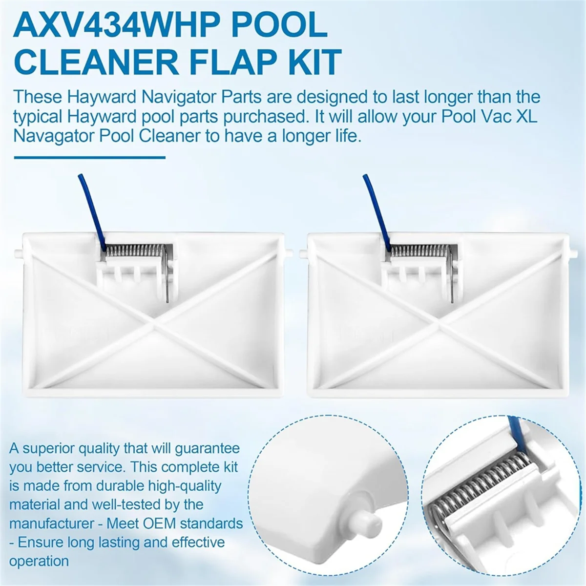 AXV434WHP Pool Cleaner Flap Kit for Hayward Navigator Navigator Plus Pool Vac Ultra, Fit for Pool Cleaners