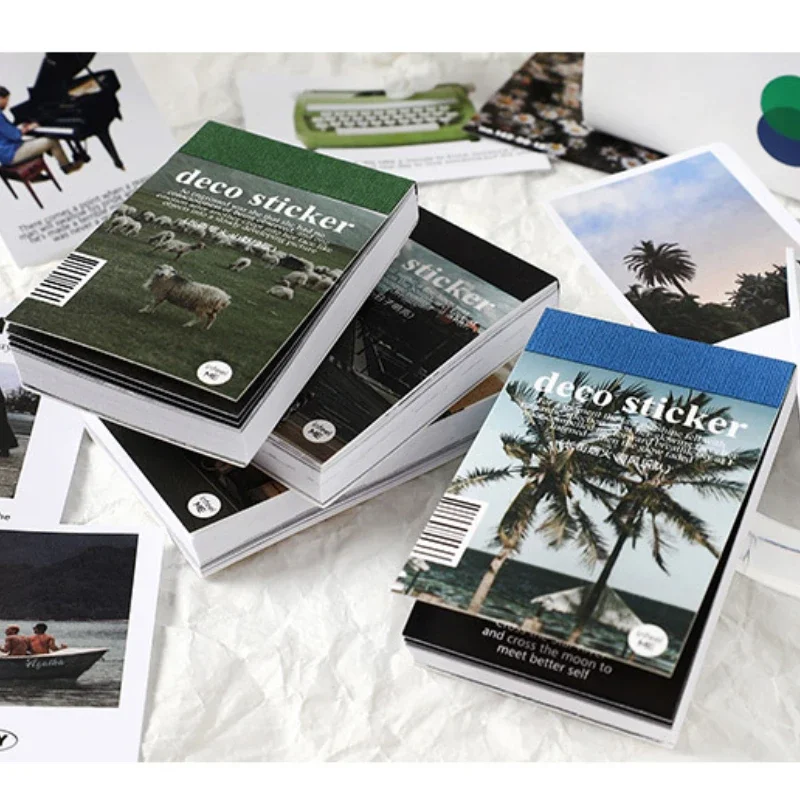 50 Pcs Everyday Landscape Decorative Stickers DIY Diary Album Stationery Hand Made Junk Journal Collage Material