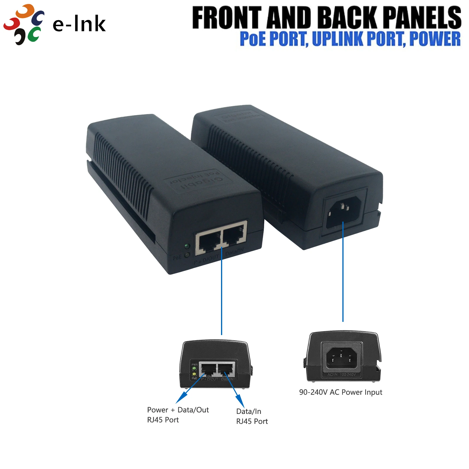 Gigabit PoE Injector IEEE802.3at 30W