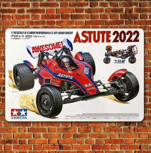Metal Poster Vintage Rc Car Wall Deco Tin Sign Plaque Tamiya Astute 2022 Boxart sign