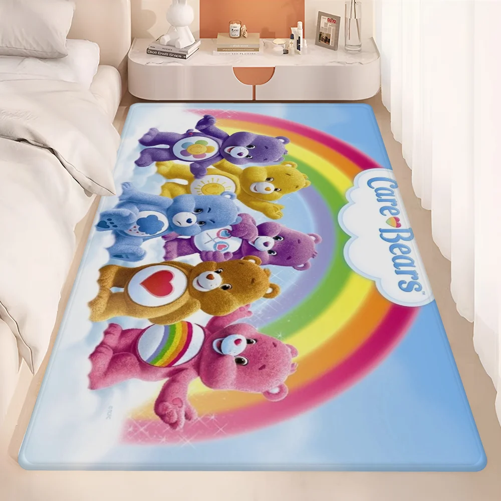 Cute Cartoon C-CARES-BEARS Floor Mat INS Style Soft Bedroom Floor House Laundry Room Mat Anti-skid Household Carpets