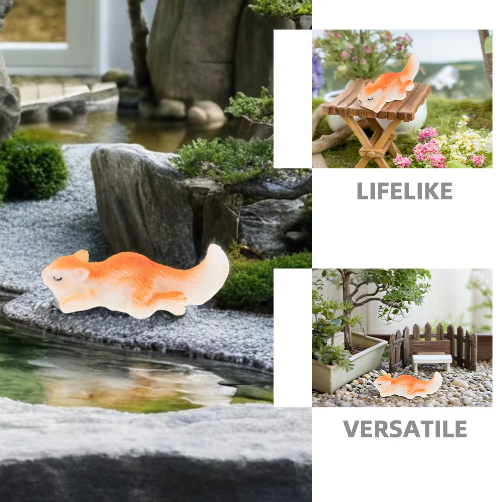 6 szt. Miniaturowe figurki wiewiórek do mikrokrajobrazu, żywiczne małe zwierzątka, odpowiednie do akwarium, terrarium, dekoracji biurka.