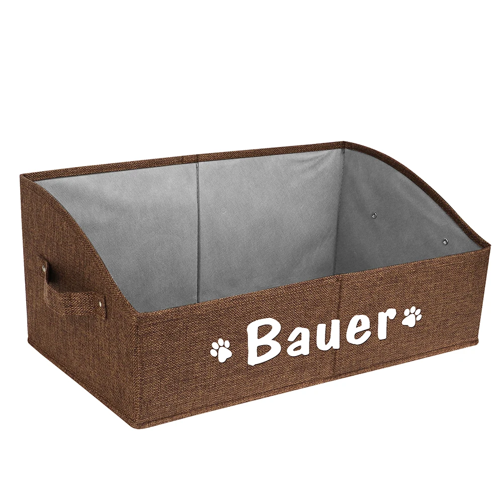 Custom Dog Toy Storage Box Foldable Cat Dogs Storage Basket Free Print Name Paw Pet Organizer Baskets For Dogs Cats Pet Supplies