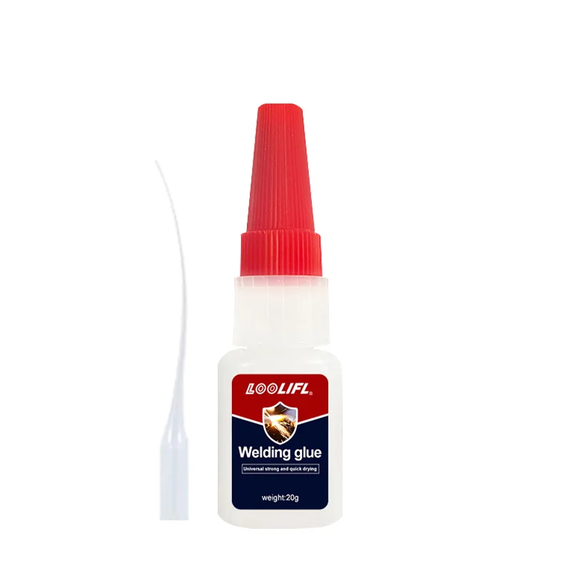 Superlijm transparant 1-sterke lijm sneldrogende cyanoacrylaatlijm, geschikt voor hout, rubber, leer, kunststof, doe-het-zelf.