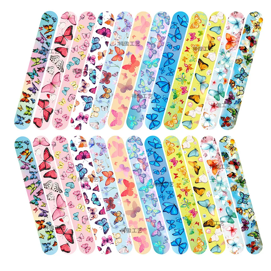 Butterfly Theme Girl Slap Bracelets Wristbands Butterfly Keychain Ring Filler Goodie Bag Stuffer Gift Birthday Party Favors