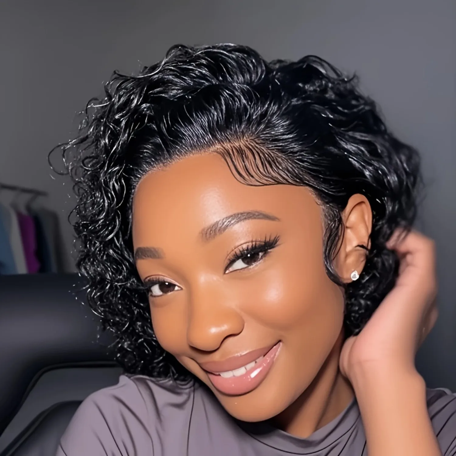 شعر بشري برازيلي 13 × 1 باروكة دانتيل أمامي بكثافة 150%، شعر مستعار بمظهر طبيعي مموج عميق للنساء