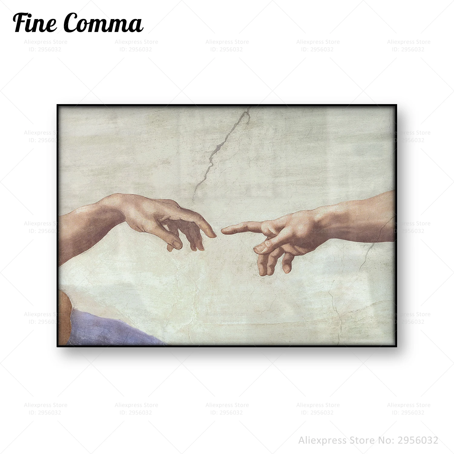 

The Creation of Adam Michelangelo Hands of God and Adam Vintage Poster Antique Painting Canvas Print Wall Art Home Decor Gift