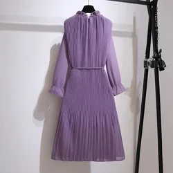 Purple Dresses for Women 2024 Woman Dress Midi Silk Satin Chiffon Clothes New Features of Sale Outfits Fashion Retro Hot X Xxl G