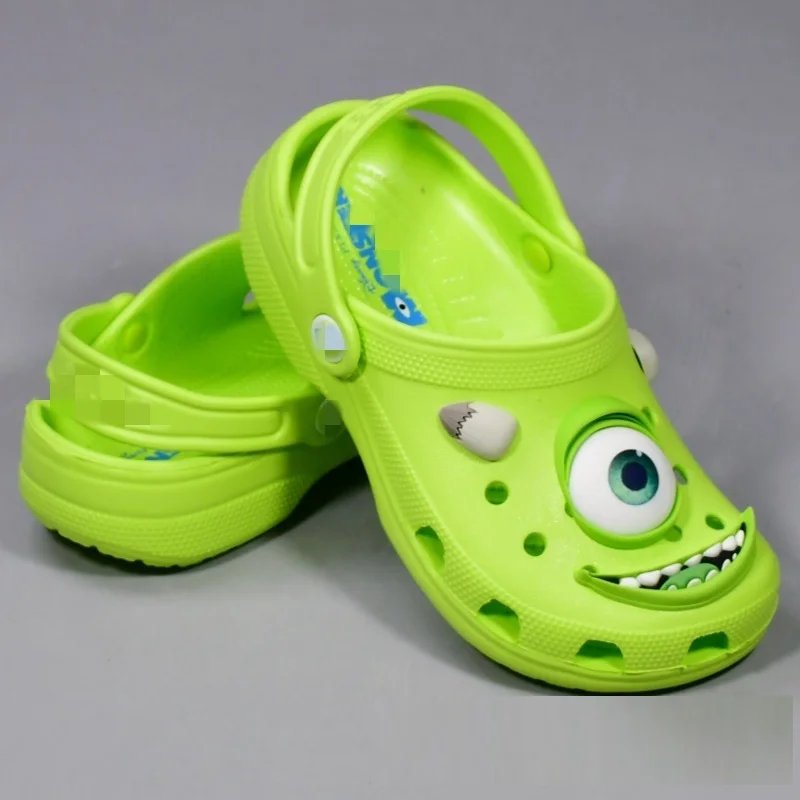 Adult Green One-Eyed Monster Cartoon Clogs Non-Slip Soft Garden Beach Water Shoes Slip On Casual Slippers for Boys Girls