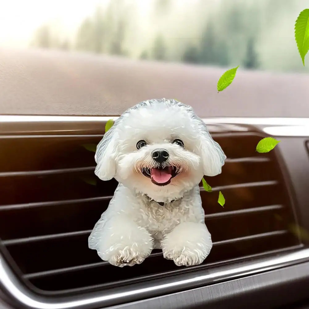 

Christmas Tree Decorations Wall Decoration Cute Smiling White Dog Car Vent Clip Set with Fragrance for Graduation