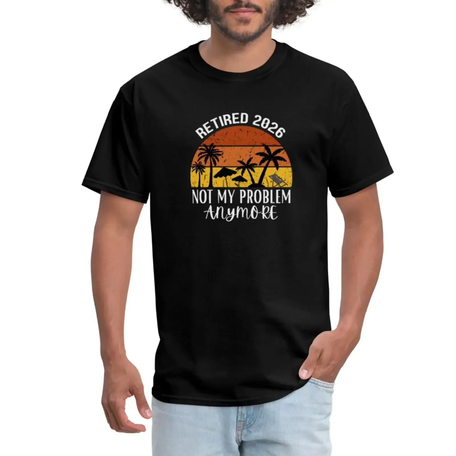 Retraité 2026 Ce n'est plus mon problème T-shirt homme vintage lavé, vêtements de créateur doux, haut confortable pour un usage quotidien homme