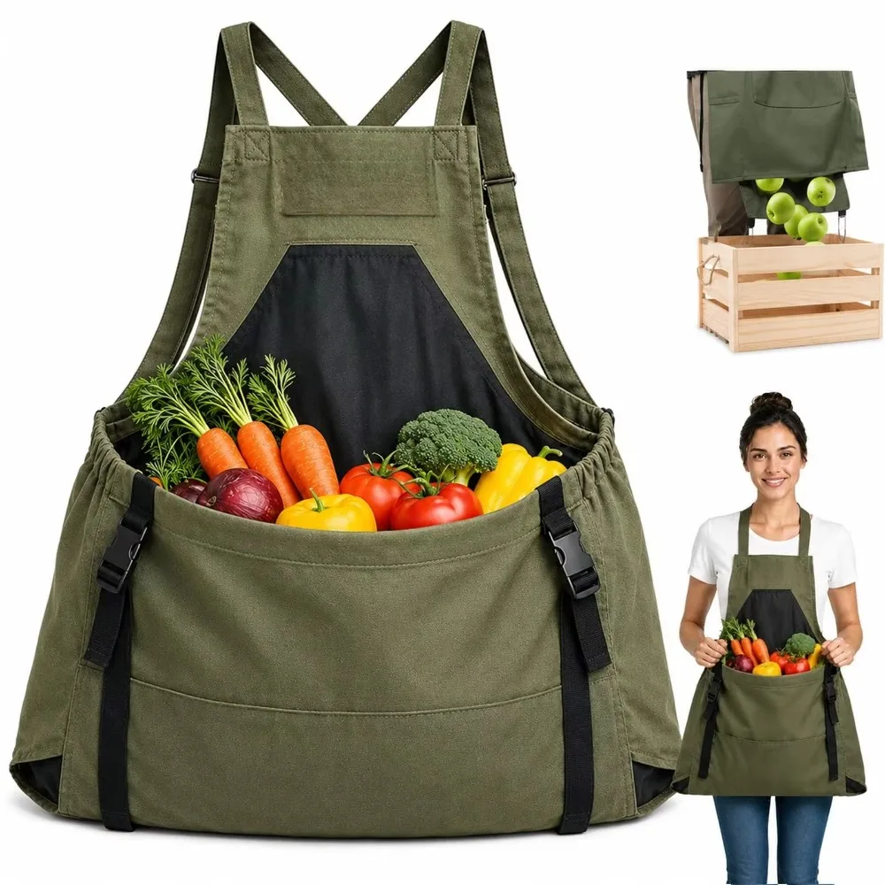 Large Pocket Gardening Picking Apron Field Oxford Fabric Vegetable Picking Apron for Garden Work