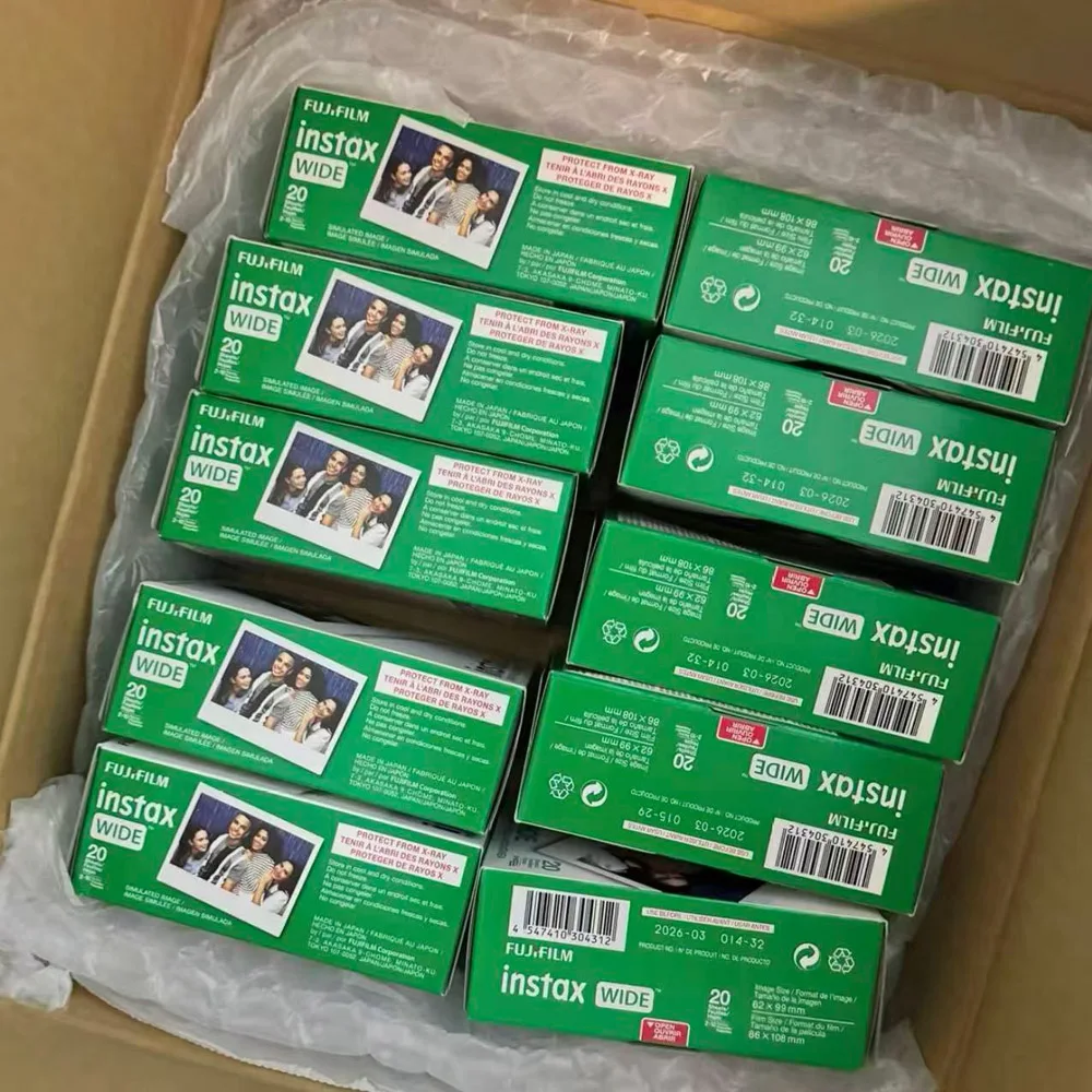 Fujifilm Instax 10/50/100 Sheets White Wide Film Black Border Edge Paper For Fuji Instant Camera 210 300 400 Link Wide Printer