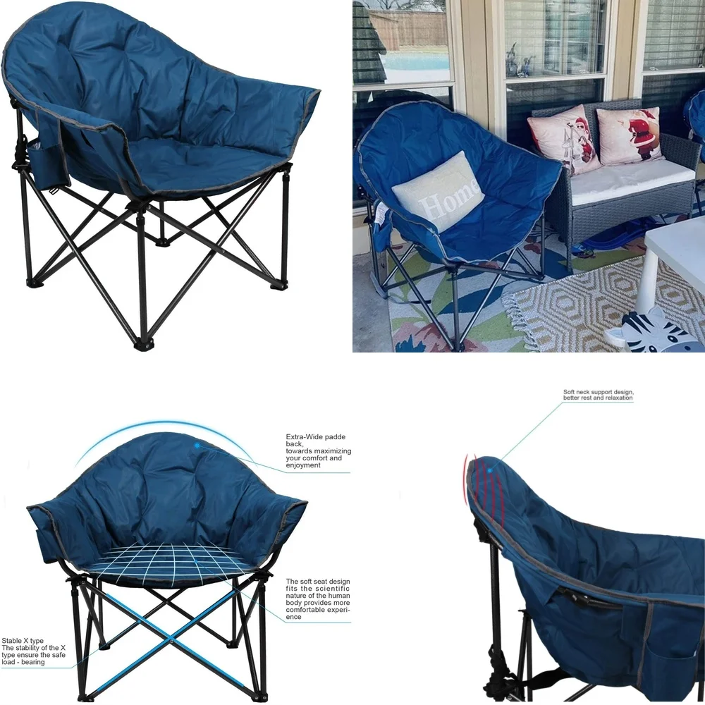 

camping chairOversized Portable Camping Chair Heavy Duty Folding Outdoor Lawn Chair for Beach Travel Hiking Picnic Backyard Use