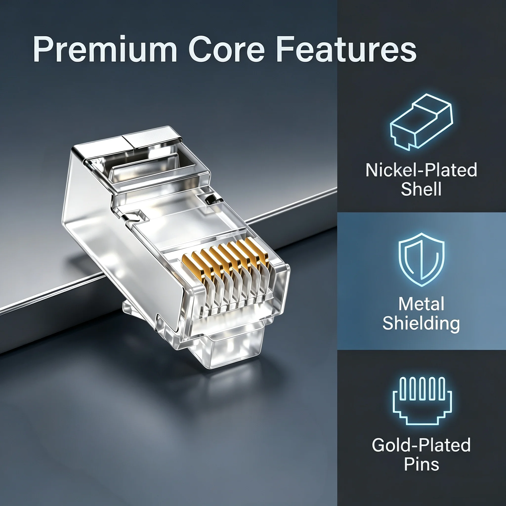 SUMMITOP 10/50/100PCS Cat6 RJ45 Connectors Cat 6 2-Piece RJ 45 Ends STP 8P8C Ethernet Connector Plug for Cat6 Cat5e Cable