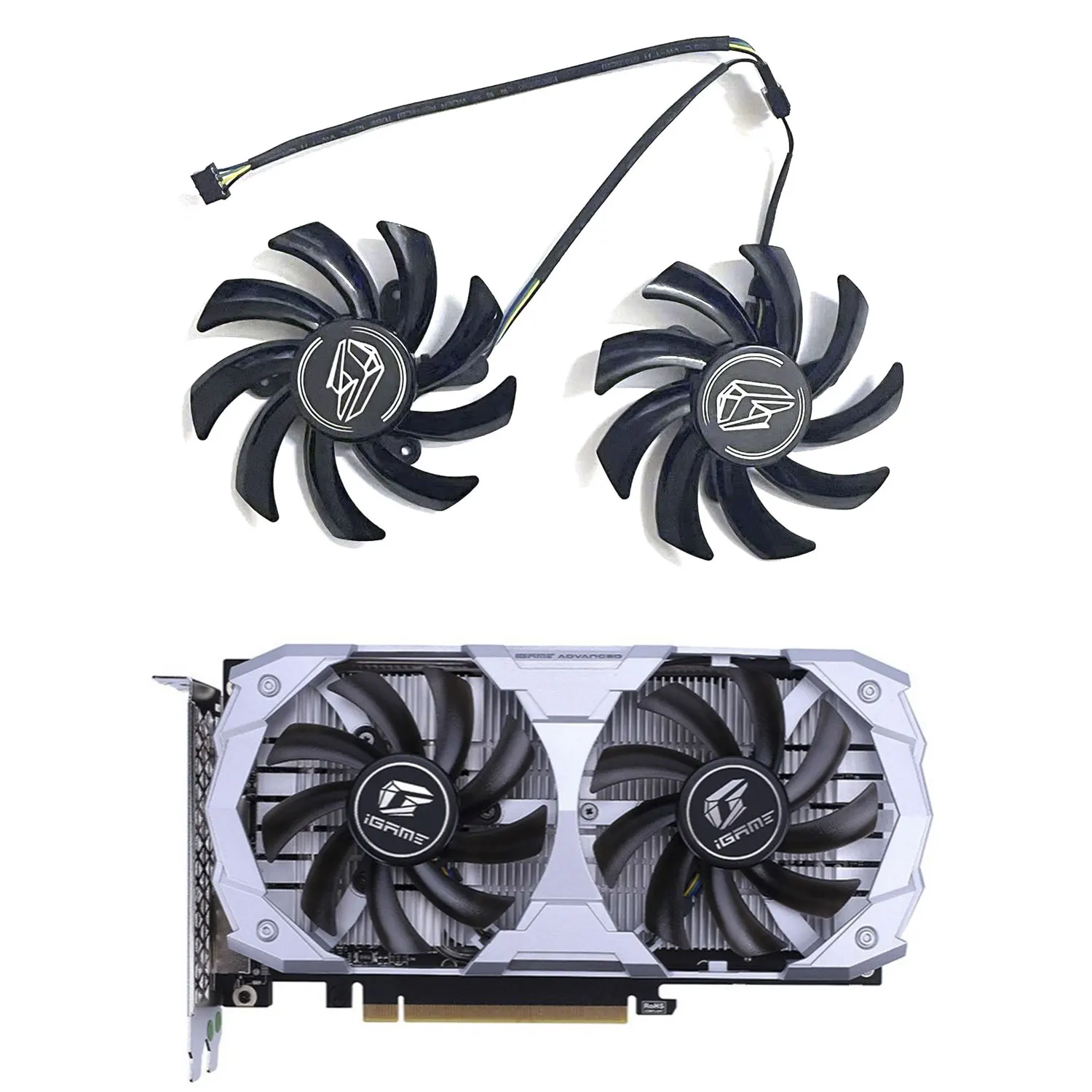 

2 PCS New Fan 4PIN 85MM GTX1650 GPU Fan for Colorful iGame GeForce GTX 1650 SUPER Ultra 4G Graphics Card Cooling