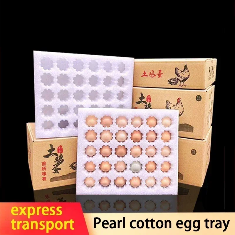 Foam Egg Tray Ventilation Stress Resistance Anti Fall Measures Mail Packaging Box EPE Pearl Cotton Egg Protection Tray Gift Box