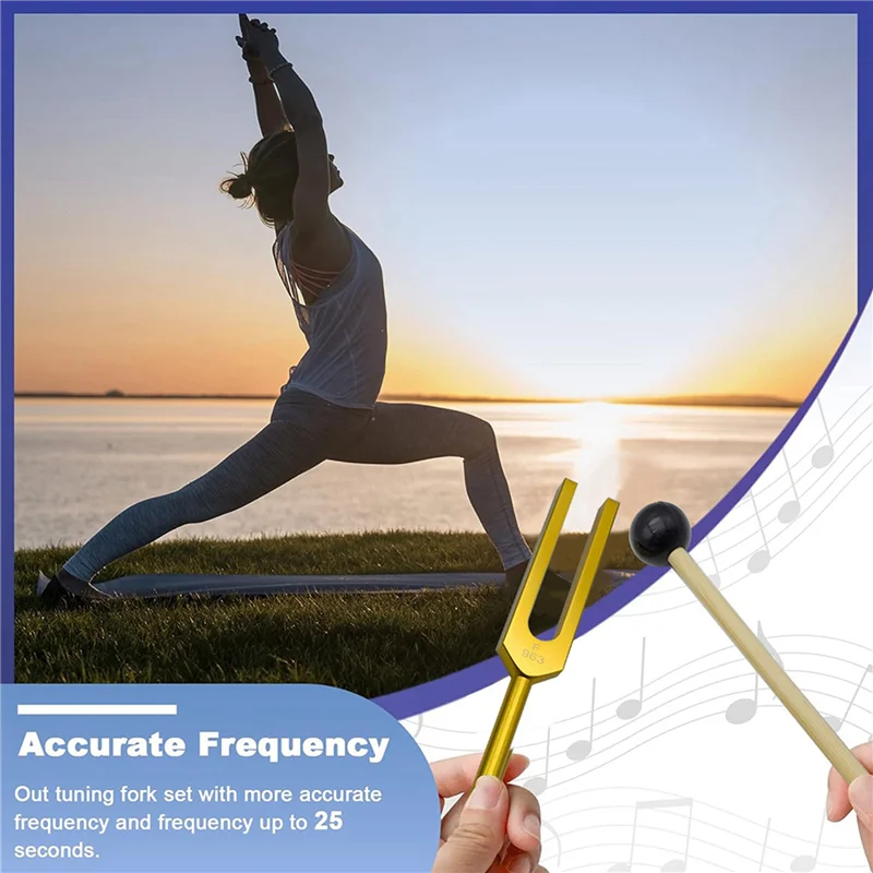 مجموعة شوكة الرنانة ABXF-2X F 963HZ، شوكة ضبط لشفاء الشاكرا، العلاج الصوتي، تحافظ على الجسم والعقل والروح بالتناغم المثالي