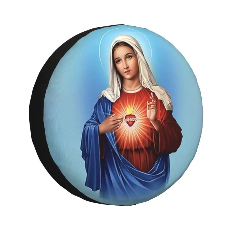 

Изготовленный на заказ чехол для запасного колеса Holy Heart Of Mary для Mitsubishi Pajero Jeep RV SUV Trailer Защитные чехлы на колеса автомобиля Девы Марии
