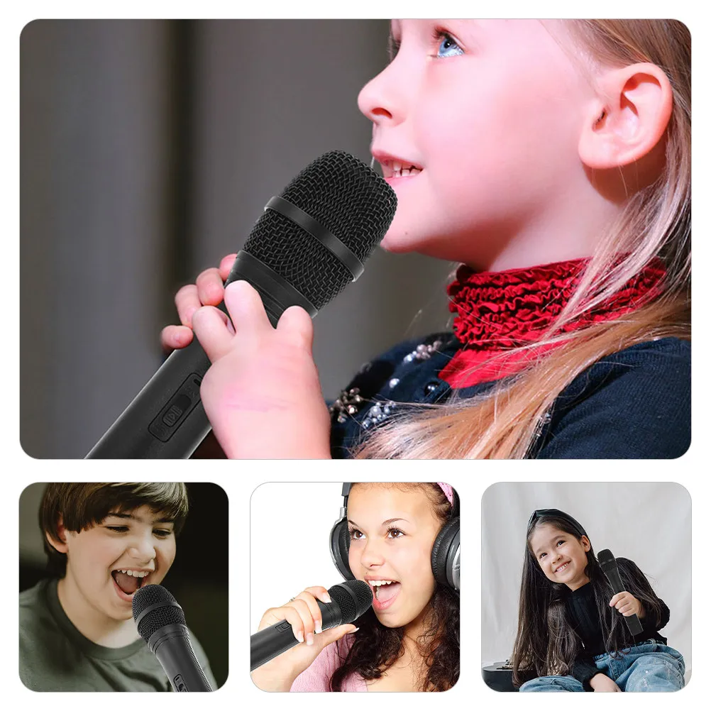 

4Pcs Simulation Microphone Prop Creative Design Wear Resistant ABS Realistic Pretend Play Mic for Cosplay Party Favor Stage Use