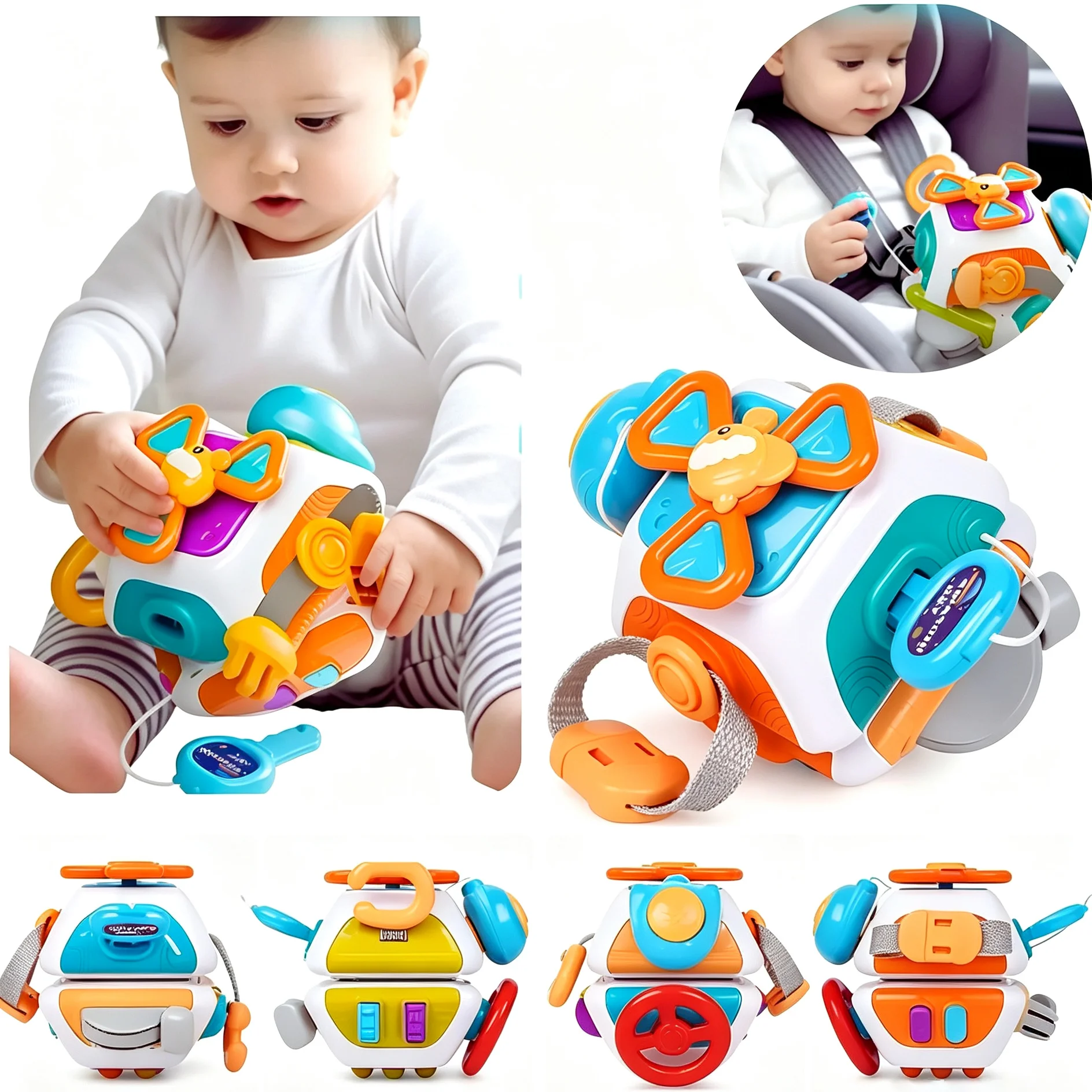 Montessori Busy Ball Cube Toy Baby Hand Grasp Grip Training Ball Early Educational Sensory Toy for Infant Fun Interactive Play