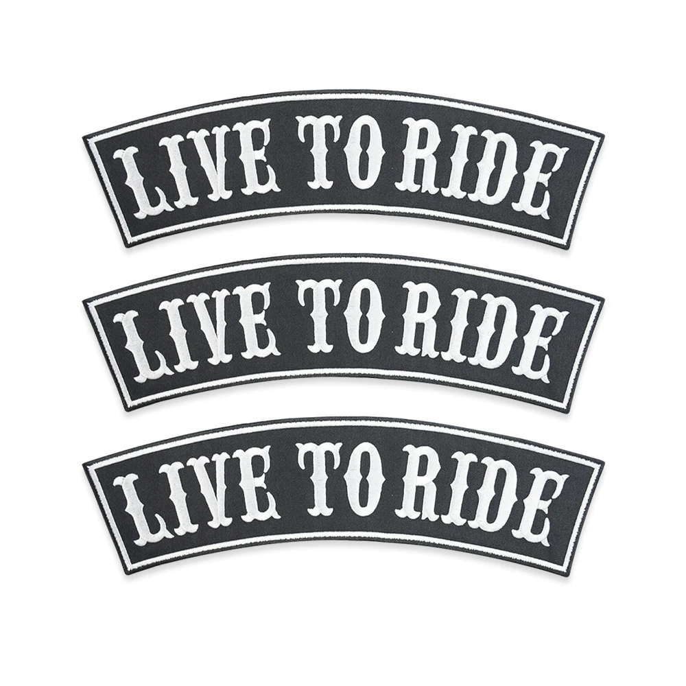 LIVE TO RIDE rider patch ricamo termoadesivi su toppe applique personalizzate per adesivi funk cool giacca