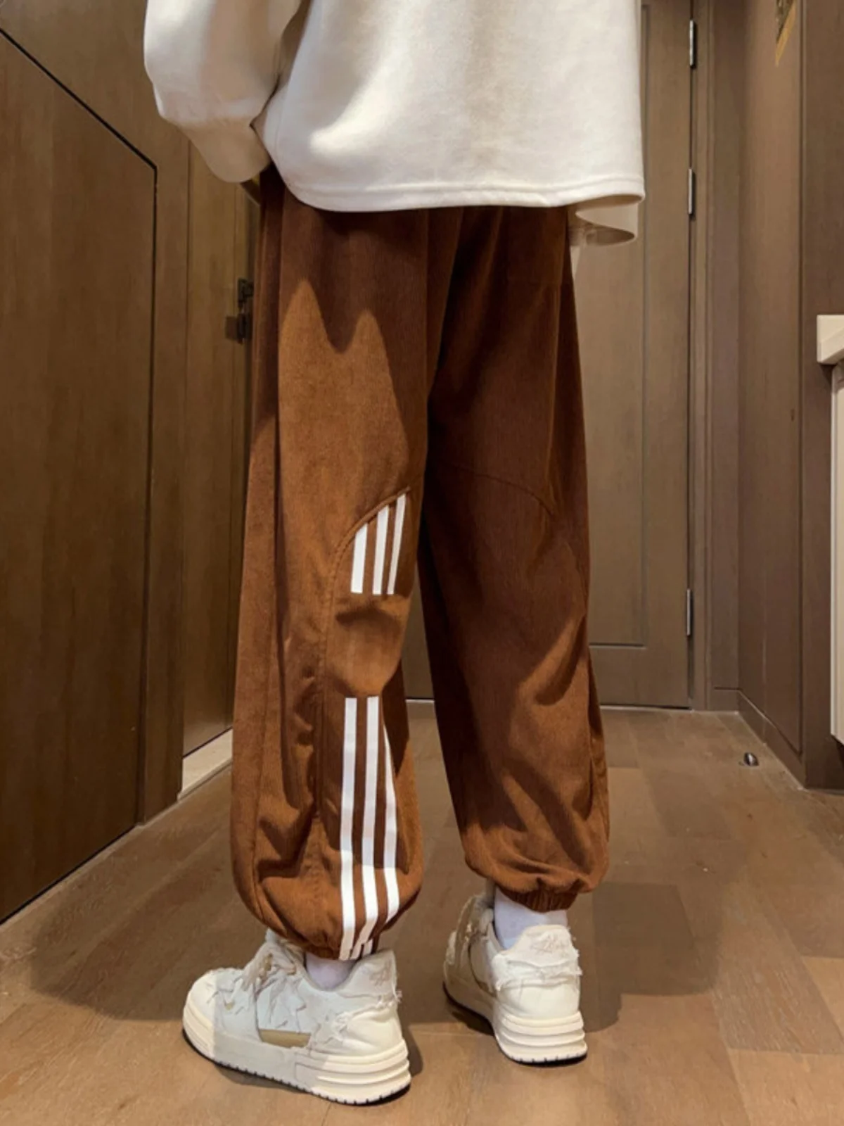 

Corduroy Casual Pants Men's Spring Autumn Loose Harajuku Sle Street Faion Long Trousers Straight Leg ket Detail No Iro...