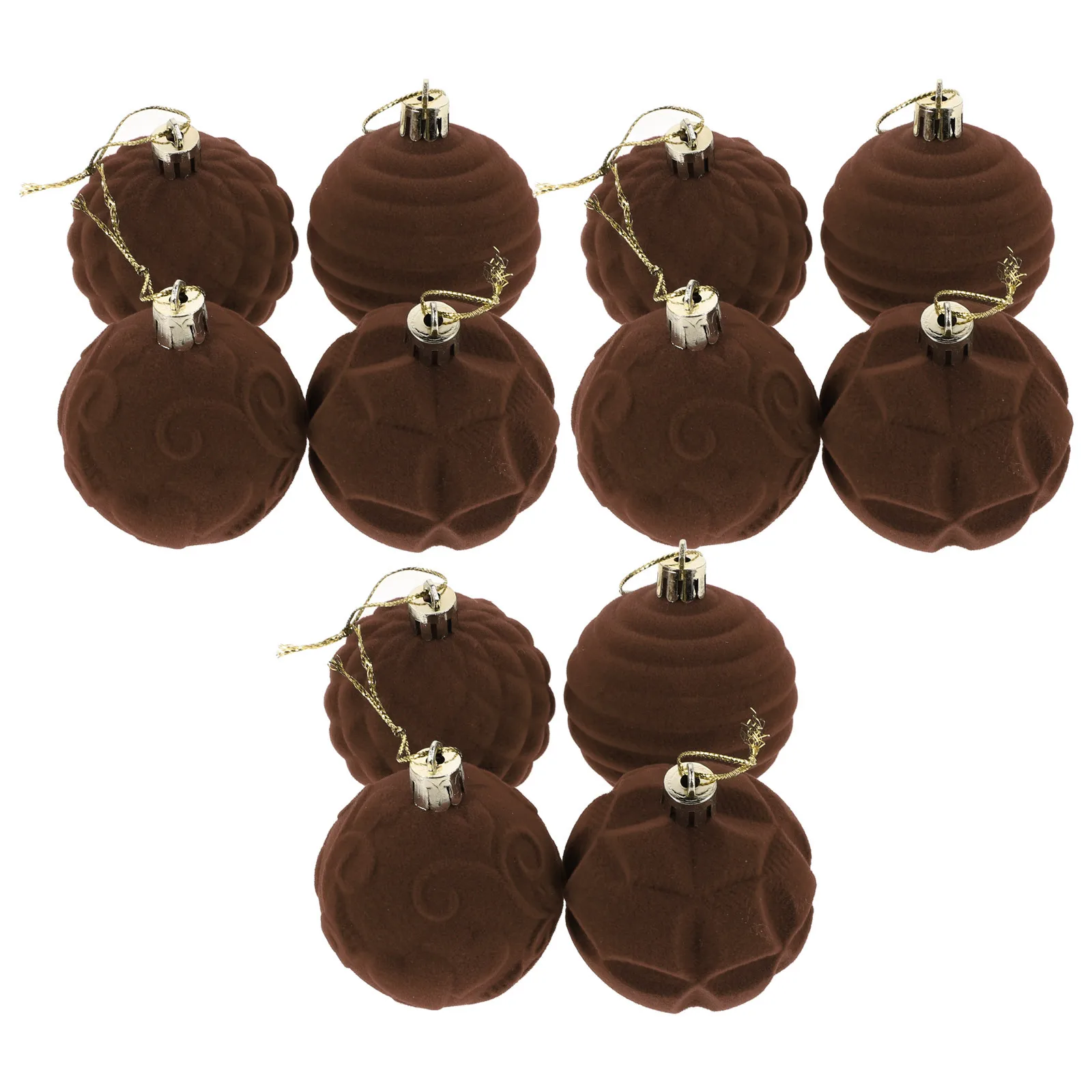 

12pcs Christmas Balls 6Cm Flocked Tree Ornaments Soft Holiday Decor Xmas Hanging Ornament Party Festive Decoration